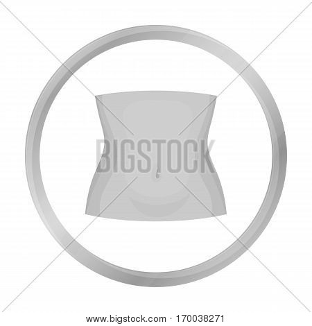 Abdomen icon in monochrome style isolated on white background. Part of body symbol vector illustration.