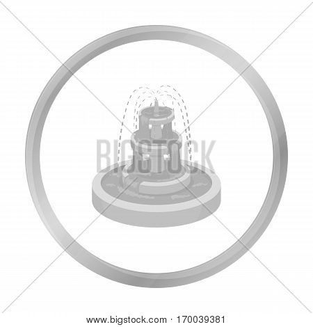 Fountain icon in monochrome style isolated on white background. Park symbol vector illustration.