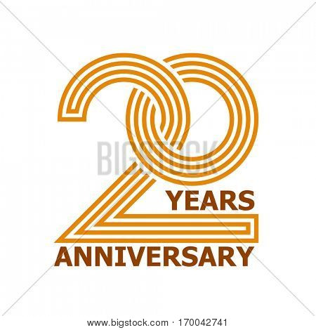 20 years anniversary symbol vector