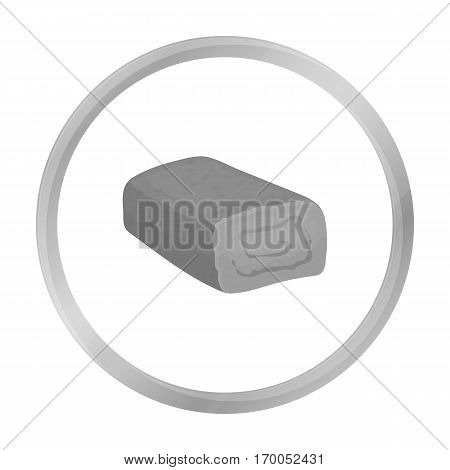 Meatloaf icon in monochrome style isolated on white background. Meats symbol vector illustration