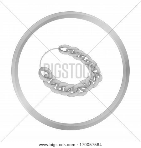 Jewellery chain icon in monochrome style isolated on white background. Jewelry and accessories symbol vector illustration.