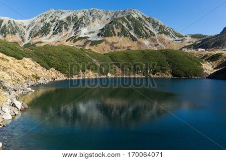 Beautiful lake in Tateyama of Japan