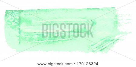 Green background. Grunge surface pattern design. Washes texture. Abstract stains and splashes. Textured painted template. Watercolor painting artwork. Hand drawn vector illustration