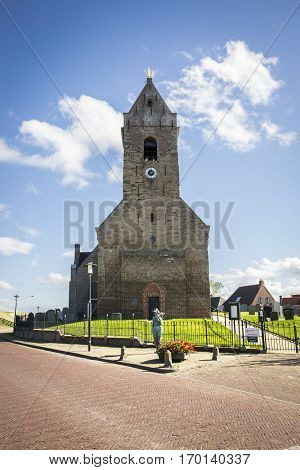 Old medieval church of Wierum Friesland The Netherlands