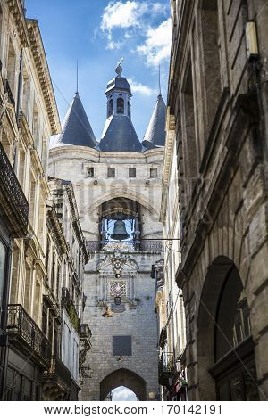 Old city gate la Grosse Cloche, Bordeaux, France