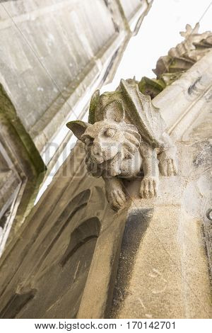 Gargoyle of the Saint Michel church spire Bordeaux France