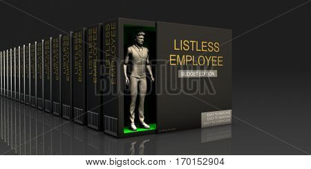Listless Employee Endless Supply of Labor in Job Market Concept 3d Illustration Render