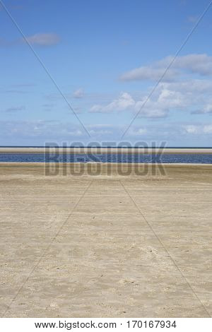 Empty beach at the island Ameland in Holland