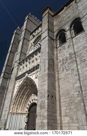 Avila (Castilla y Leon Spain): exterior of the medieval cathedral