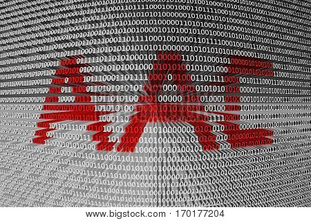aac is presented in the form of binary code 3d illustration