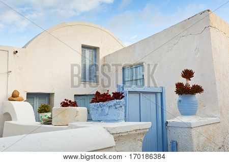Architecture in Chora village on Anafi island.