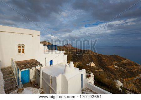 View of Chora village on Anafi island.