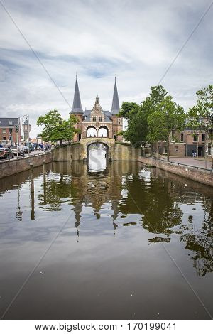 Waterpoort (Watergate) the symbol of the city of Sneek The Netherlands