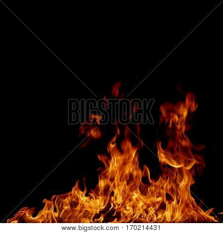 frame fire burn on a black background
