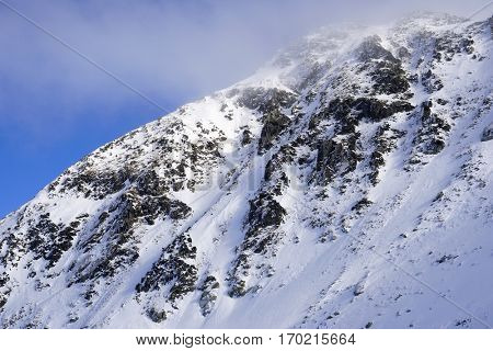Winter landscape in National Park Retezat, Romania, Europe