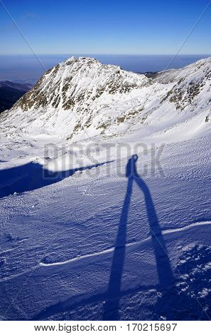 Winter landscape in National Park Retezat, Romania, Europe