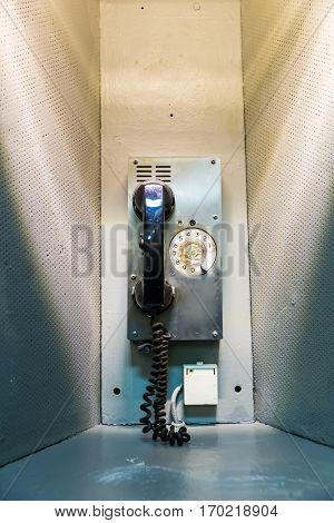 Military ship telephone communication.