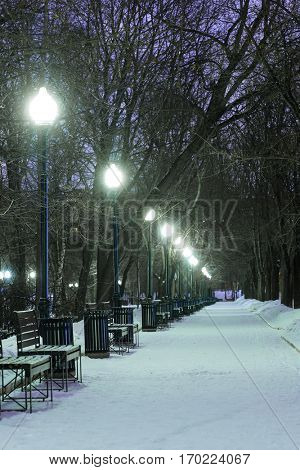 Night bulevard in Moscow