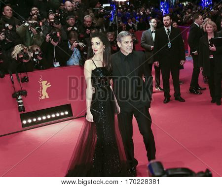George Clooney, Amal Alamuddin attend the 'Hail, Caesar!' Premiere during the 66th Berlinale International Film Festival on February 11, 2016 in Berlin, Germany.
