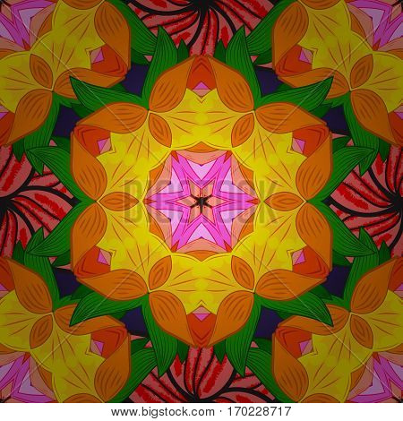 Mandalas Background. Vector Illustration Texture. Colorful Elements. Radial Gradient Shape.