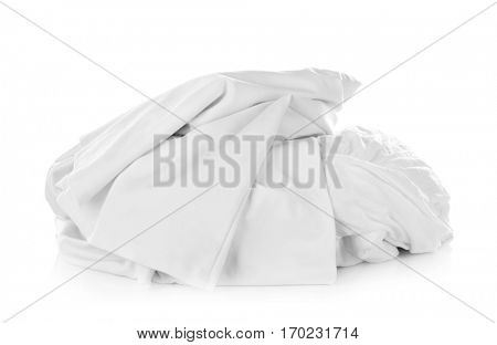 Pile of clothes on white background