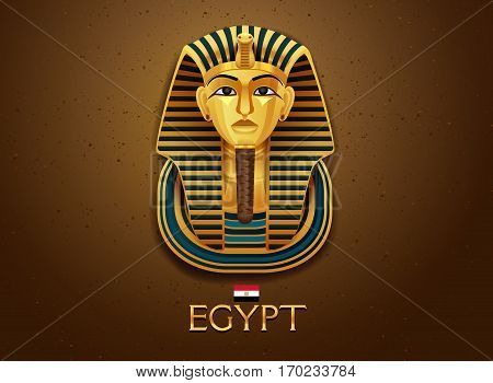 egypt pharaoh vecter illustration gold and sand texture