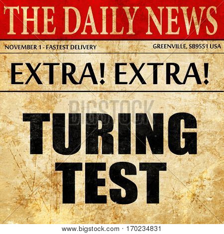 turing test, newspaper article text