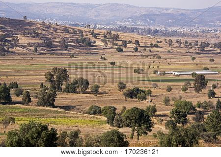 Agricultural landscape in the state of Tlaxcala Mexico