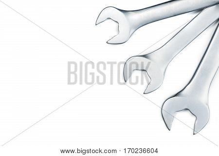 Crescent Wrenches metal. Istolated in stoke photo.