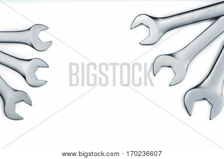 Crescent Wrenches metal. Istolated in stoke photo.