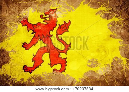 Vintage Zuid holland flag with grunge effect