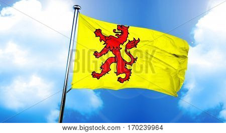 Zuid holland flag, 3D rendering