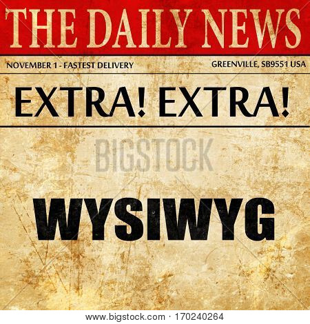 wysiwyg, newspaper article text