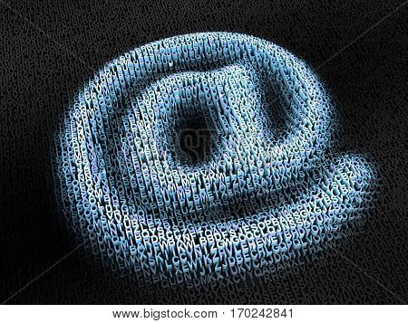 3D Illustration. 3d e-mail sign. Image with clipping path