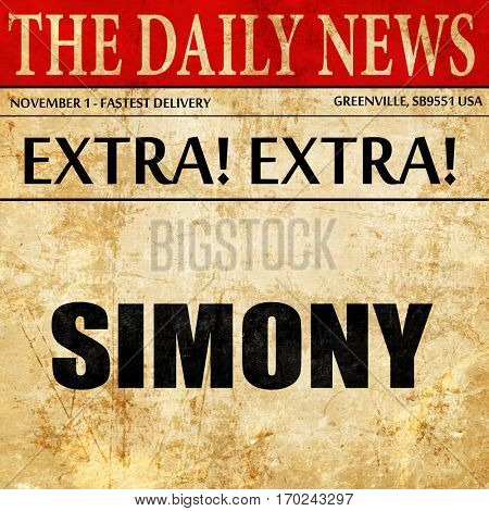 simony, newspaper article text