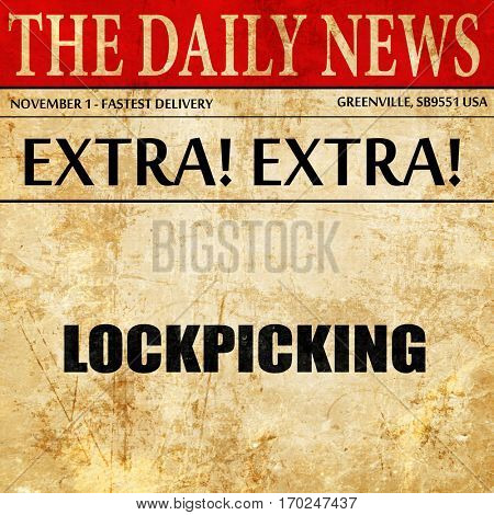 lockpicking, newspaper article text