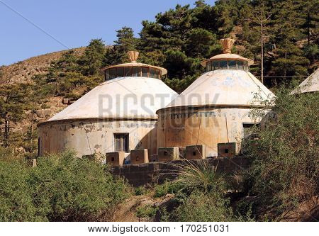 Modern mongolian yurt in Helan mountains Ningxia province China