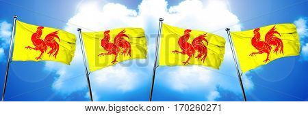 wallony, wallonie flag, 3D rendering