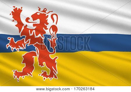 Flag of Limburg is the southernmost of the 12 provinces of the Netherlands. 3d illustration
