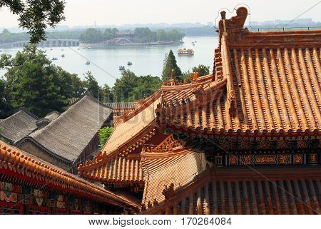 View Of Kunming Lake From Longevity Hill (wanshou Shan) In Summer Palace (yiheyuan), Beijing, China