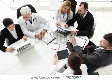 Team of doctors working in clinic
