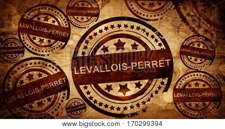 levallois-perret, vintage stamp on paper background