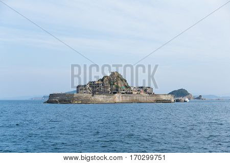 Battleship Island in Nagasaki city of Japan