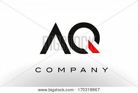 AQ Logo. Letter Design Vector with Red and Black Colors.