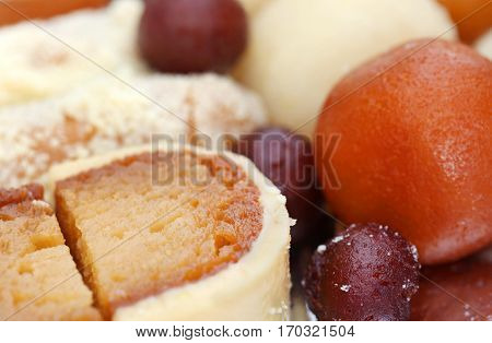 Close up of popular india Bangladeshi sweetmeats