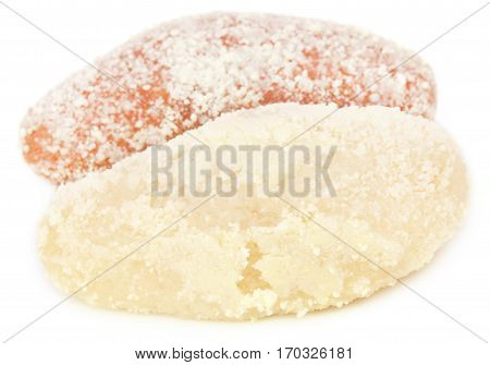 Close up of Delicious Bangladeshi chamcham over white background