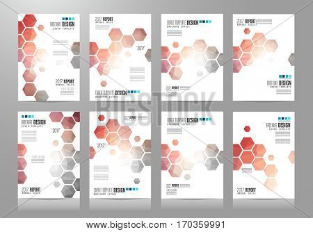 Set of Brochure templates, Flyer Designs or Depliant Covers for business presentation and magazine covers, annual reports and marketing generic purposes.