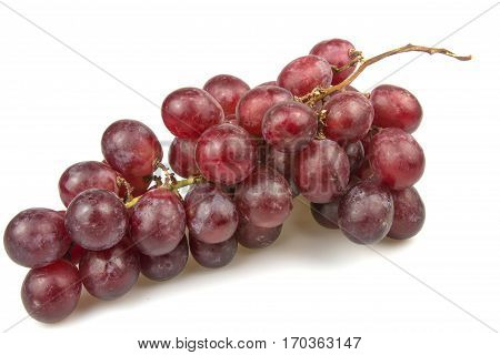 Purple grapes on white background and isolated