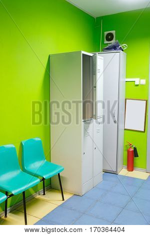 Locker room in fitness club