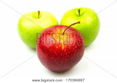 Green apple on white background and isolated